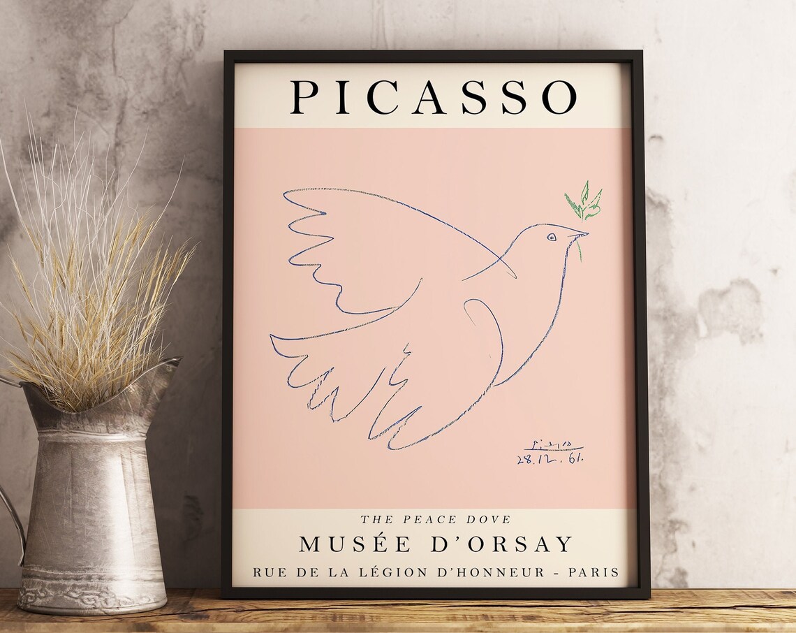 Picasso Pink Dove Vintage Minimalist Art Print - Image 3