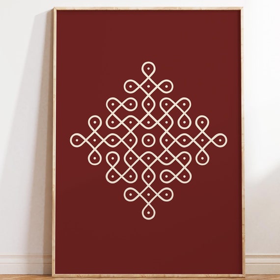 Rangoli Art Muggu Art Kolam Wall Art Desi Art South Asian Art Indian Art Tamil Art Brown Girl Art Alpana Prints South Indian Prints