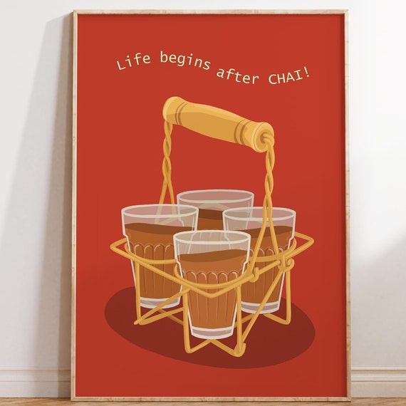 Chai Art Print, Indian Kitchen Wall Decor