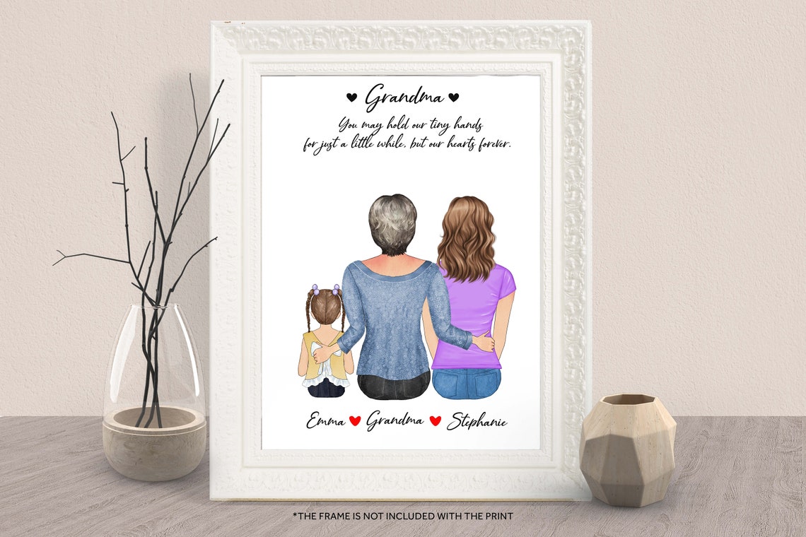 Personalized Grandma Print Gift From Granddaughter Grandkids Mothers Day Gift For Nana Gigi Grandparents And Grandchildren Family Wall Art