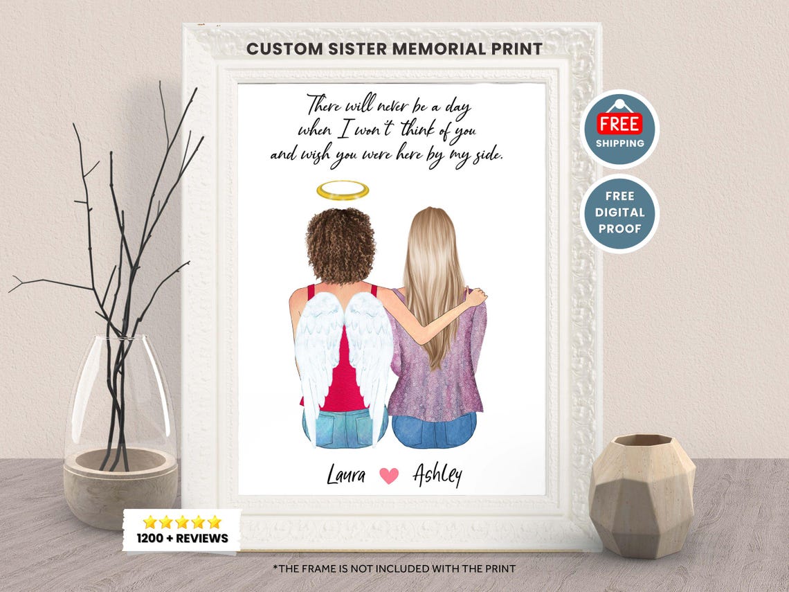 Sister Memorial Gift Christmas Gift For Little Sister Family Memorial Print Gift In Loving Memory Of Sister Loss Of Sister Remembrance Gift