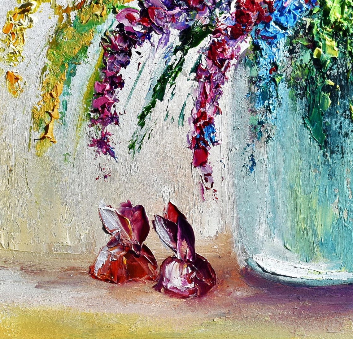 Meadow Painting Flowers Still Life Abstraction Flowers Impasto Oil Painting Painting Wild Flower Painting Abstract Flowers Painting Floral - Image 5