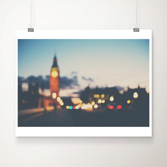 London Night Photography Print, Big Ben & Westminster