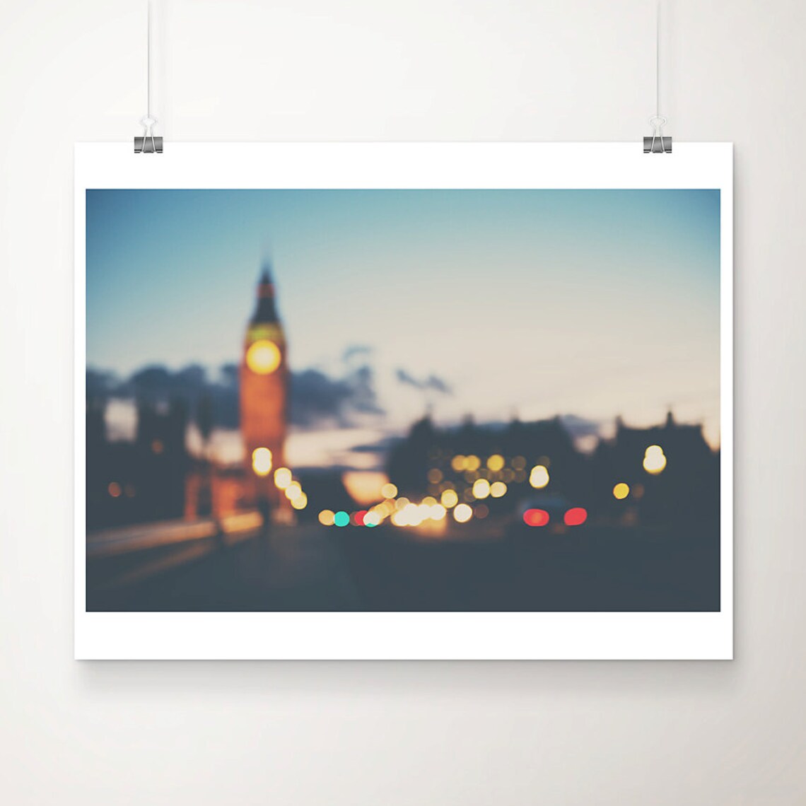 London Night Photography Print, Big Ben & Westminster