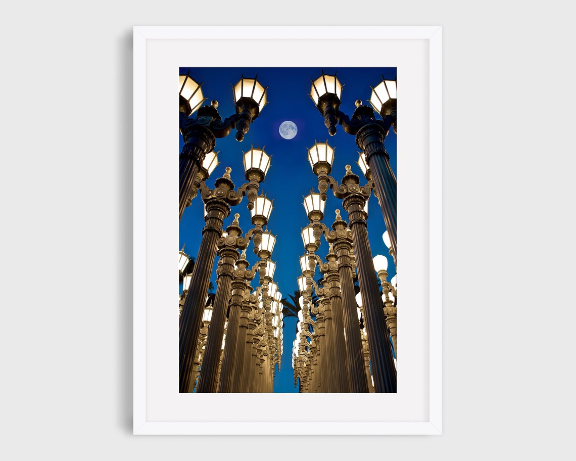 Los Angeles City Photography, LACMA Lights And Moon