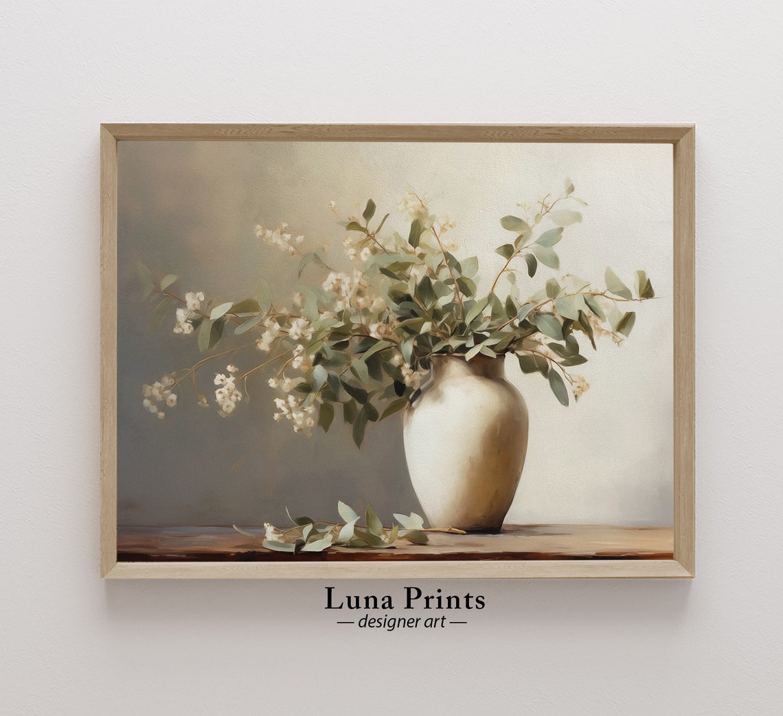 Spring Eucalyptus Stems Botanical Art Print