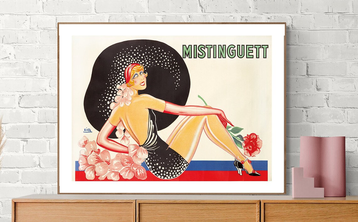 Mistinguett French Music Hall Star Vintage Cabaret Art Poster - Image 2