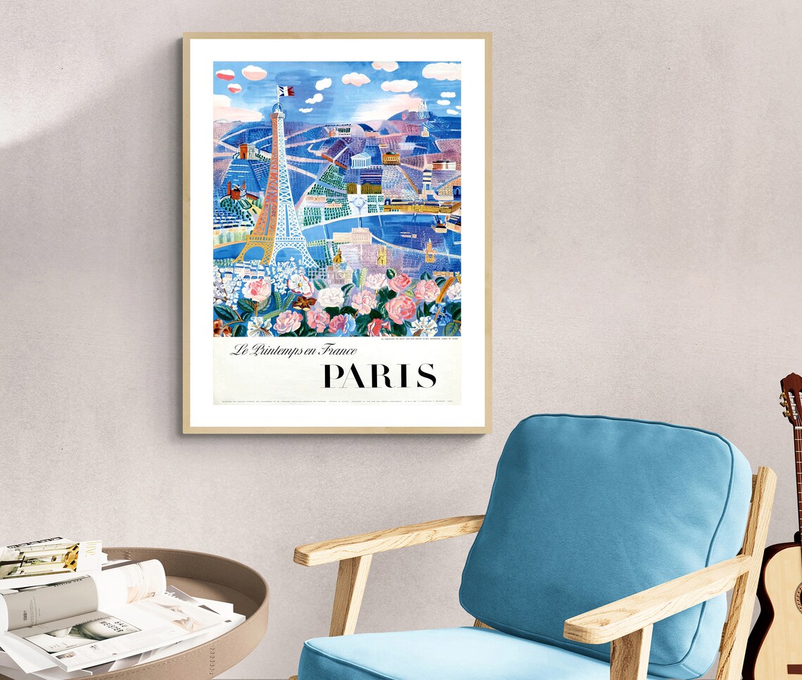 Le Printemps En Paris France Vintage Travel Poster - Image 2