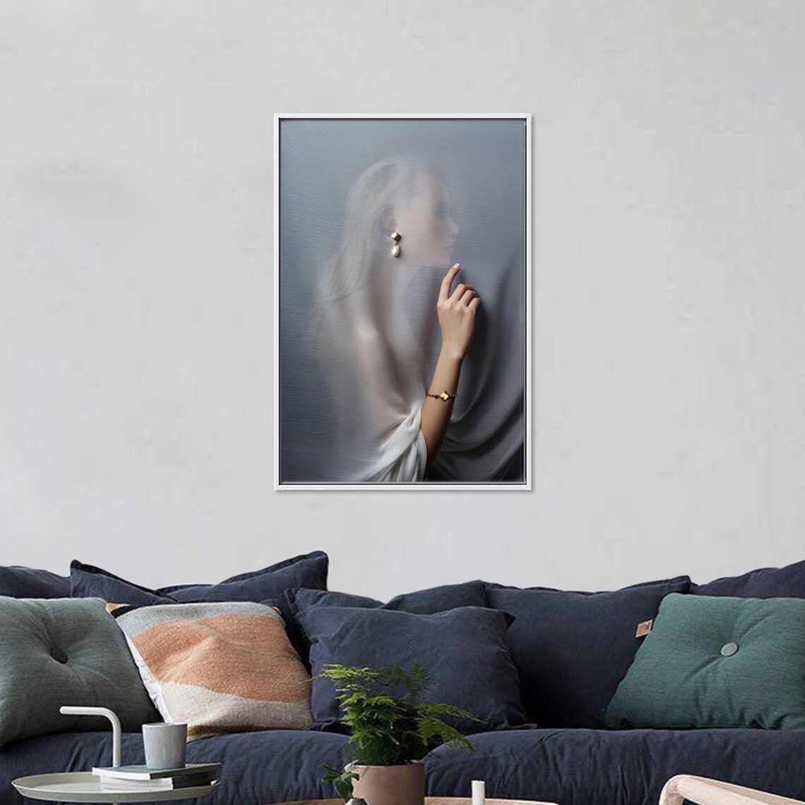 Behind Curtain Woman Decor, Abstract Modern Art - Image 4
