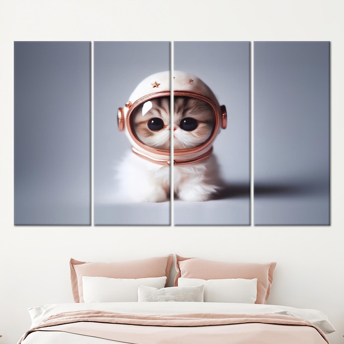 Astronaut Cat Surrealist Poster, Abstract Cat Design - Image 3