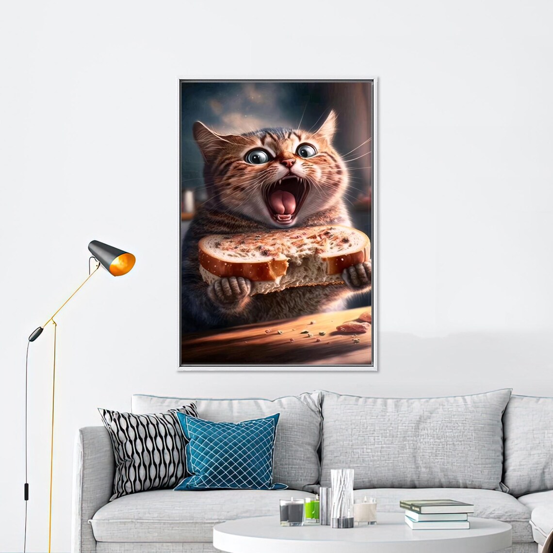 Cute Cat Art, Animal Gift Kitchen Decor - Image 4