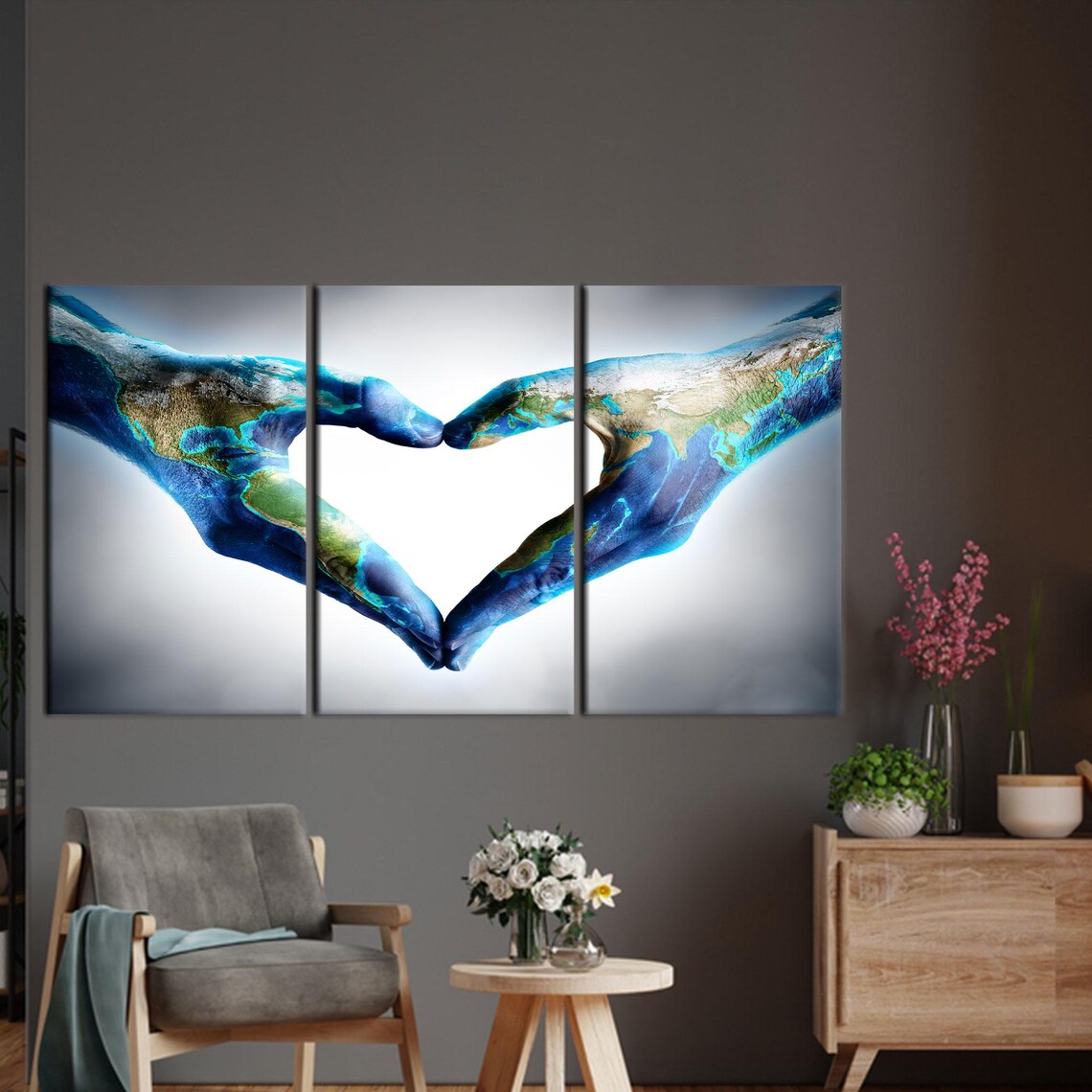 Love, Modern Bedroom Decor Planet Art Print - Image 3