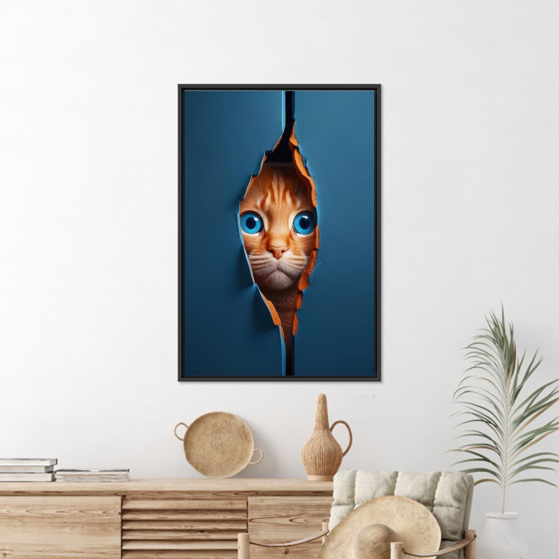 Cute Cat Art Print, Personalized Baby Gift - Image 3