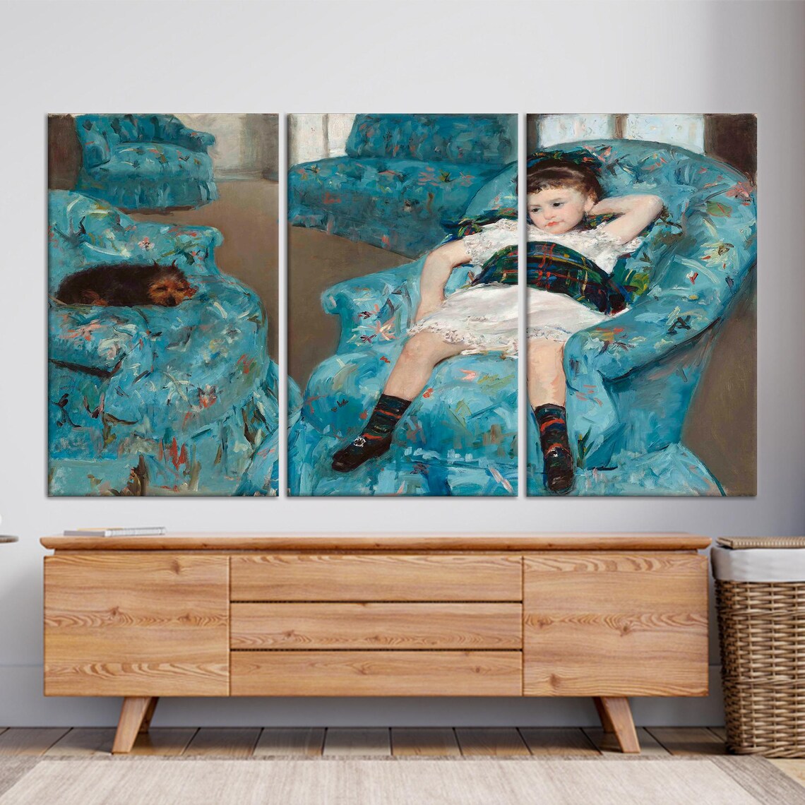 Mary Cassatt Little Girl In A Blue Armchair Art Print - Image 3