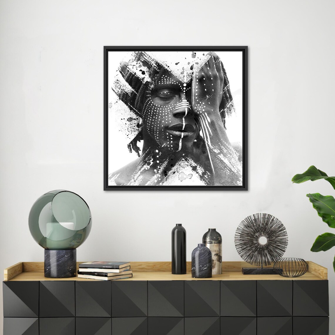 Abstract Glass African Portrait Art, Christmas Gifts - Image 3