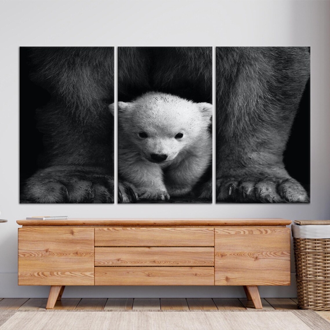 Baby Polar Bear Christmas Decor, Animal Art - Image 3