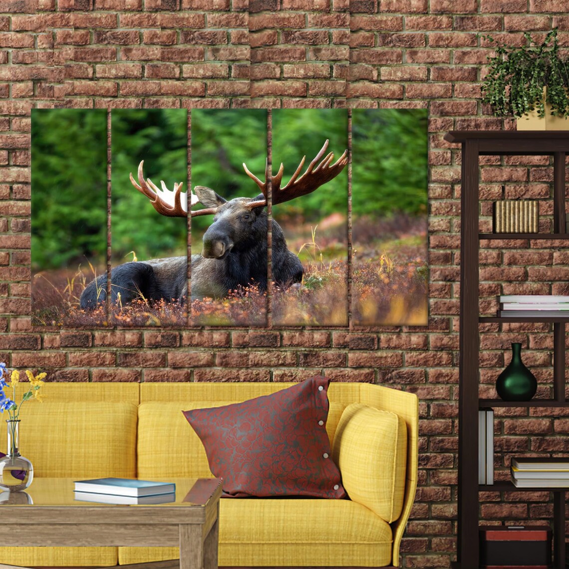 Elk and Moose Halloween Decor, Man Cave Art - Image 2
