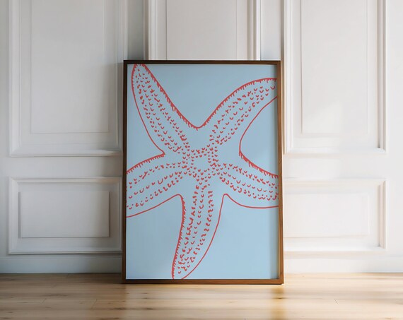 Starfish Print Starfish Wall Art Trendy Coastal Wall Art Beachy Prints Coastal Wall Art Beach House Decor Wall Art
