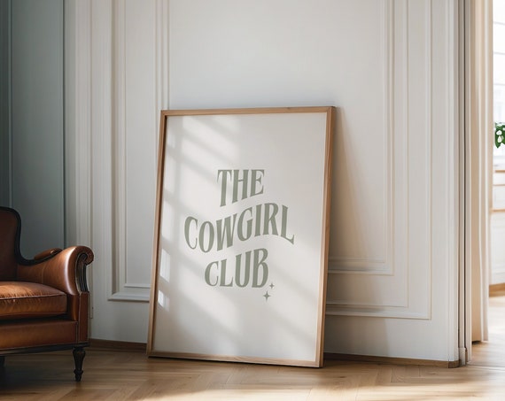 The Cowgirl Club Print Western Art Print Cowgirl Wall Art Rodeo Print Trendy Wall Art Retro Western Wall Art Wall Art