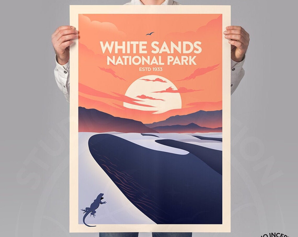 National Park White Sands Estd 1933 Travel Poster - Image 3