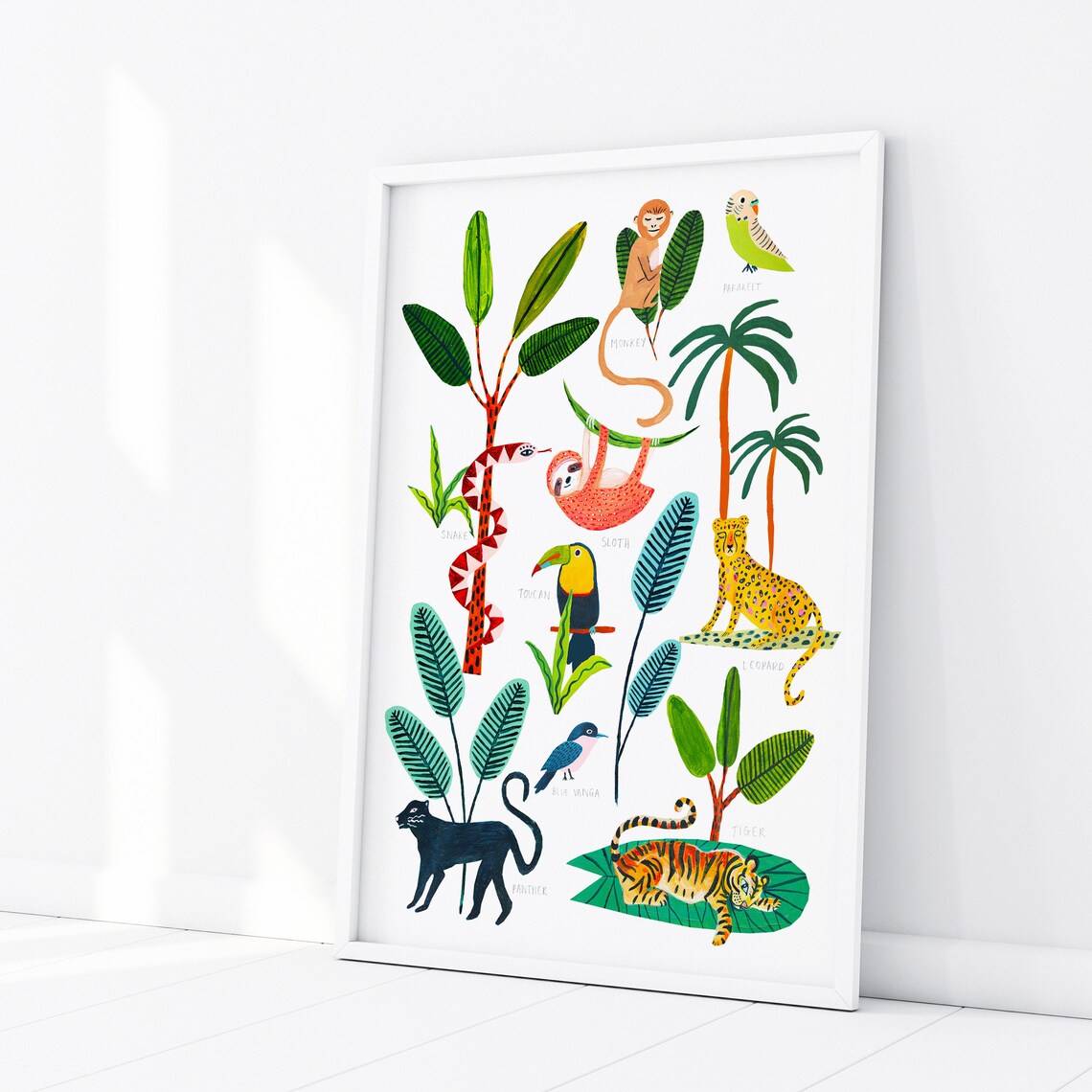 Jungle Animals Botanical Nursery Art Print - Image 3