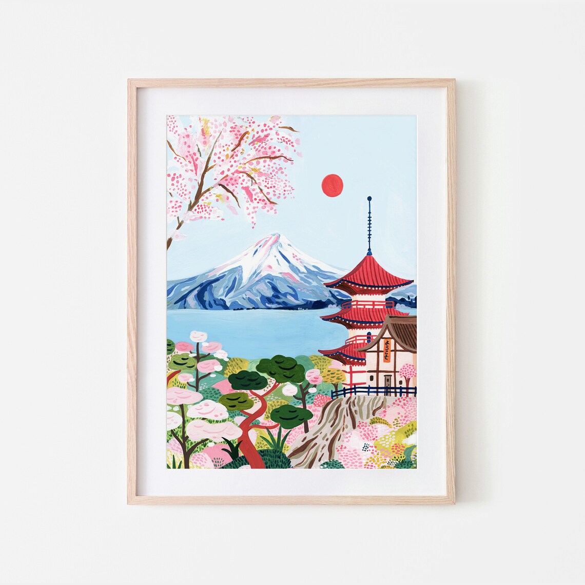 Japan Travel Poster, Mount Fuji and Kyoto Print