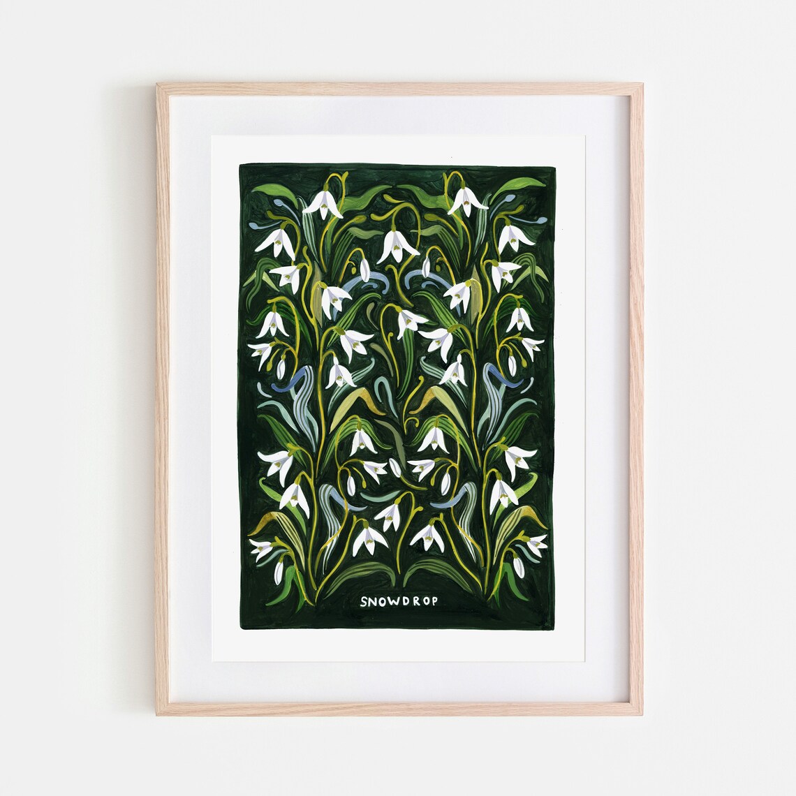 Snowdrop Art Print, Vintage Botanical Wall Art