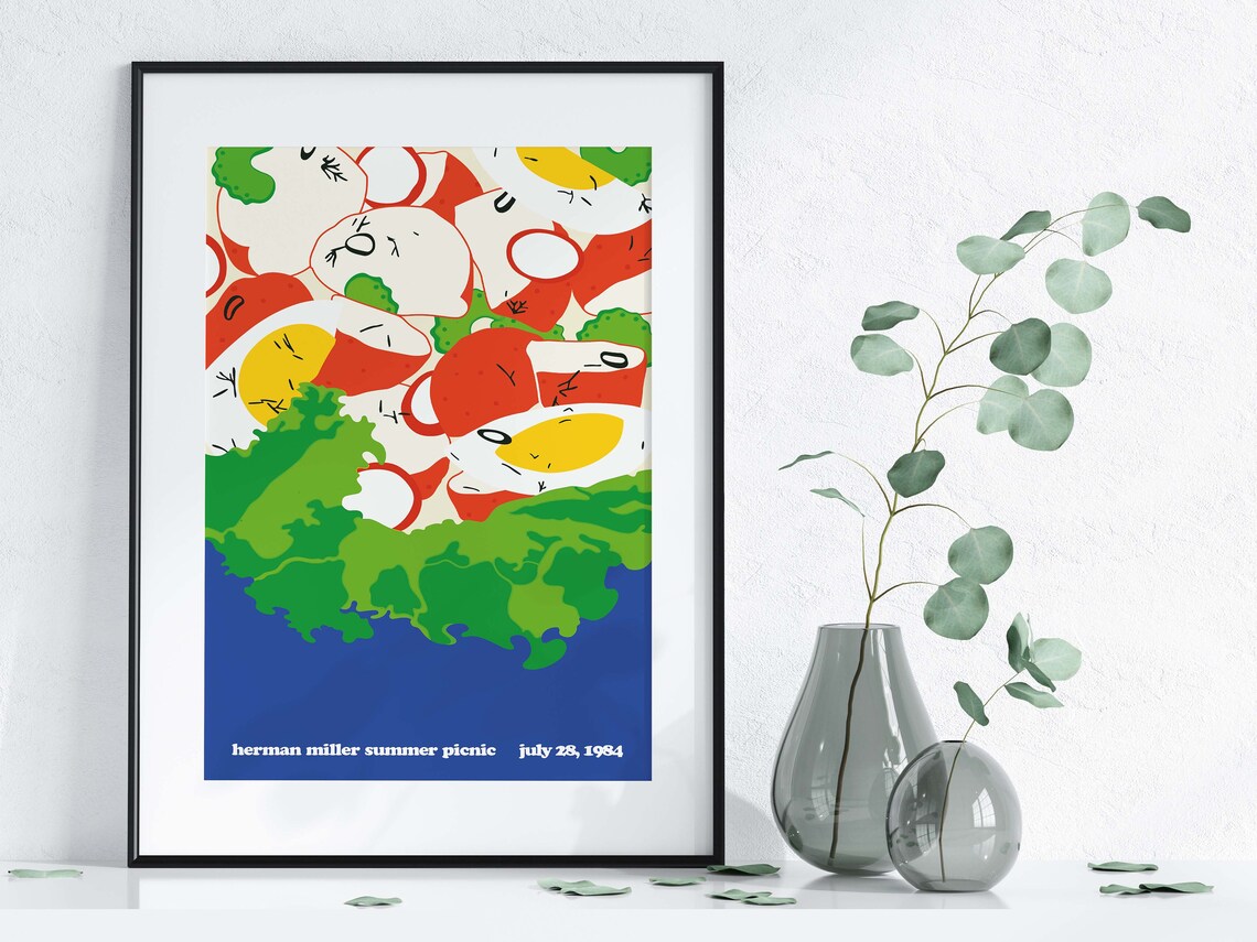 Herman Miller Summer Picnic 1984 Salad Bowl Pop Art Food Poster - Image 2