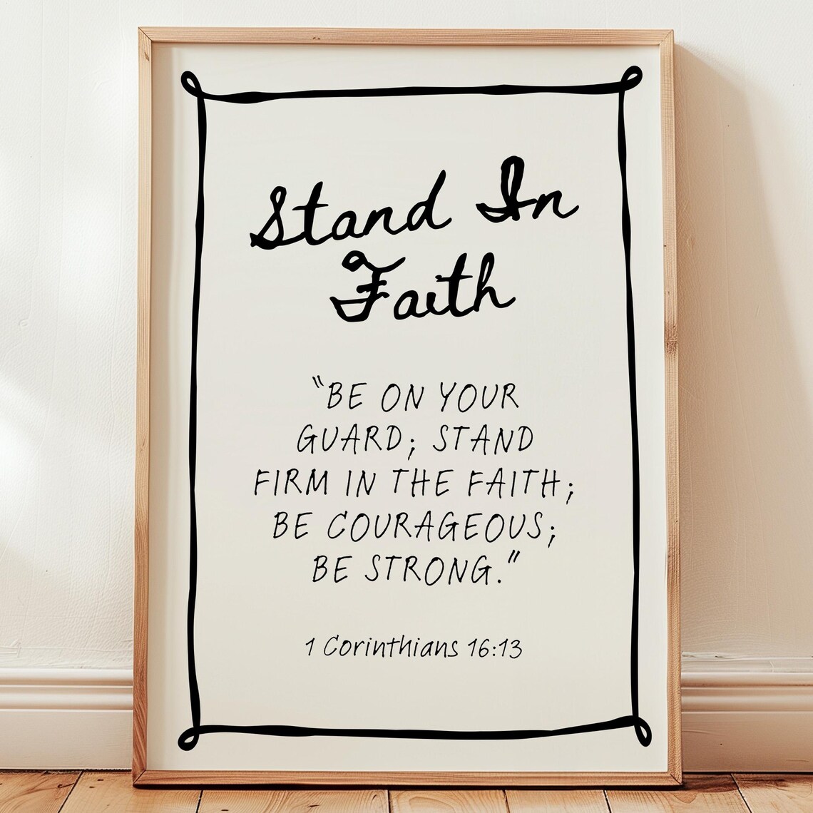 Scripture Wall Art Stand In Faith Christian Bible Verse Decor Encouragement Gift For Her Or Him