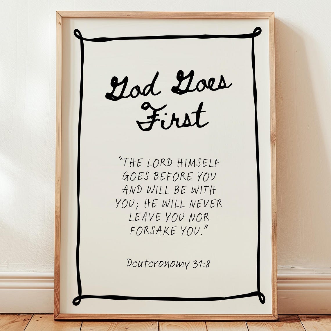God Goes First Minimalist Christian Wall Art
