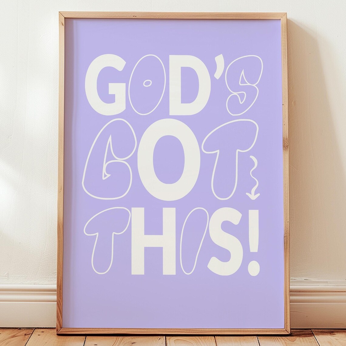 Gods Got This Lavender Faith Typography Encouragement Art Poster