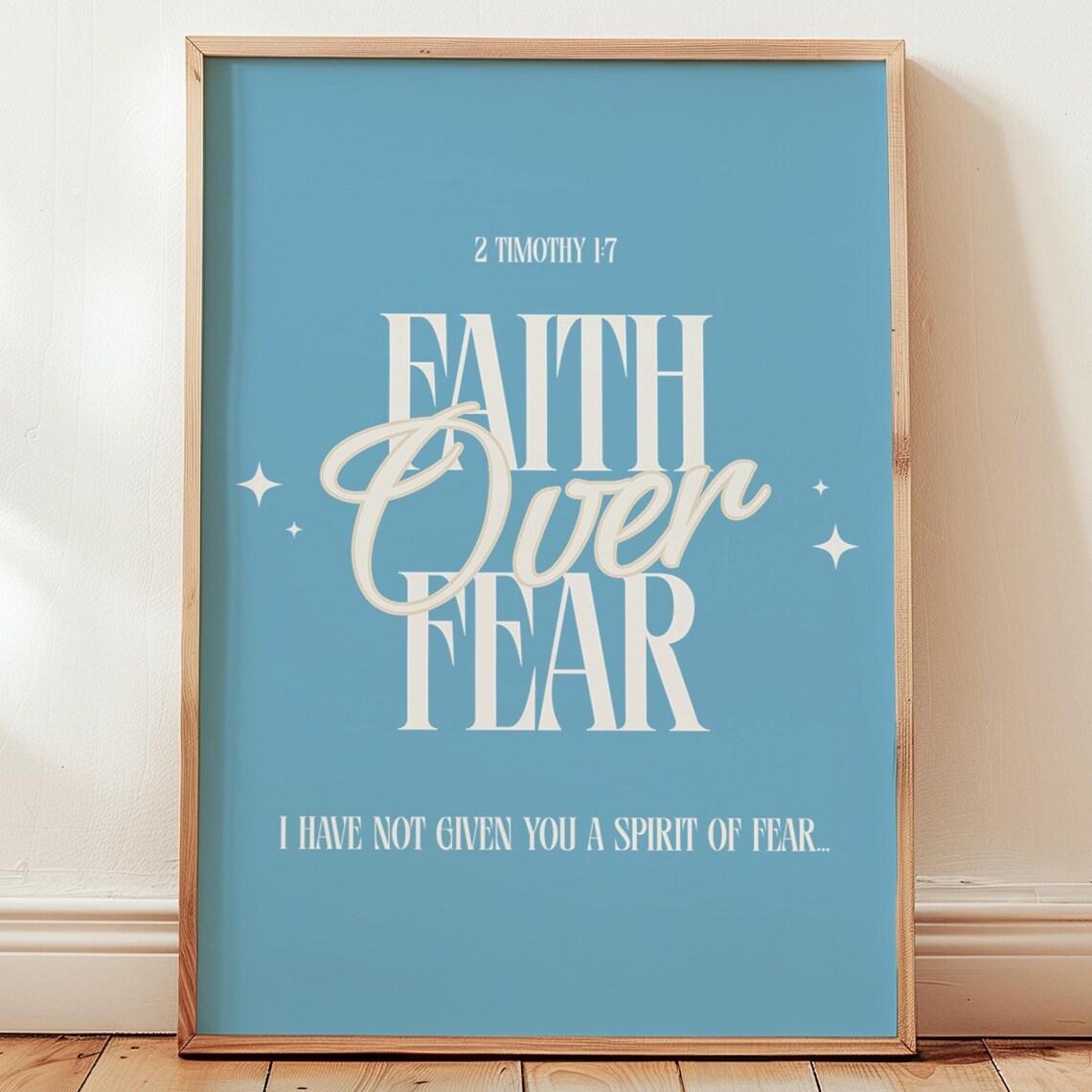 Faith Over Fear Print Scripture Christian Wall Art