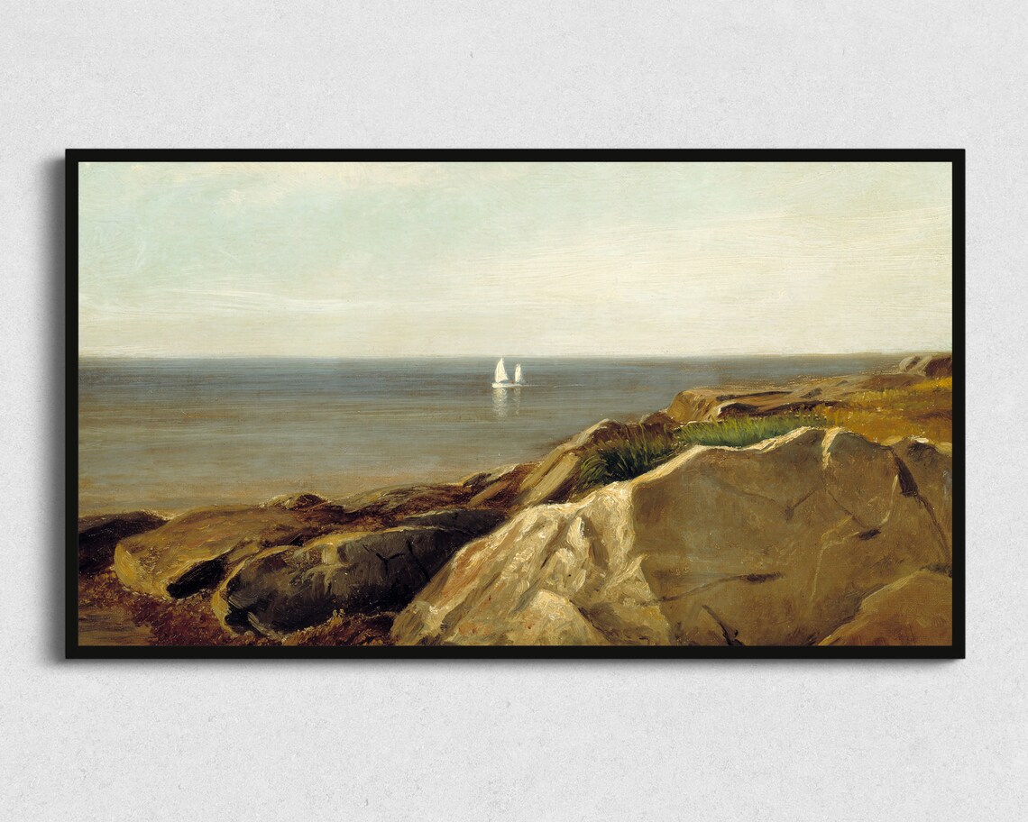 Sailing Painting For Frame TV, Abstract Modern Art