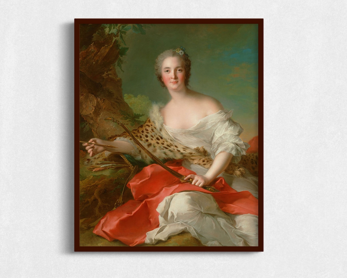 Vintage Woman With Bow And Arrow Portrait Art Print