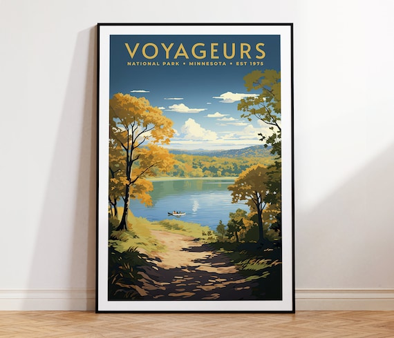 Voyageurs National Park Minnesota Est 1975 Vintage Travel Poster