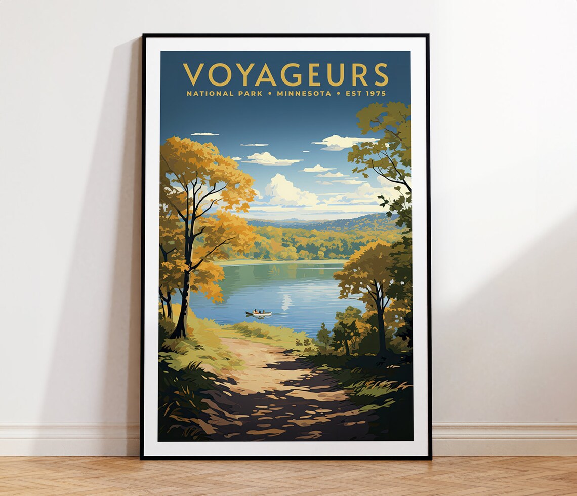 Voyageurs National Park Minnesota Est 1975 Vintage Travel Poster