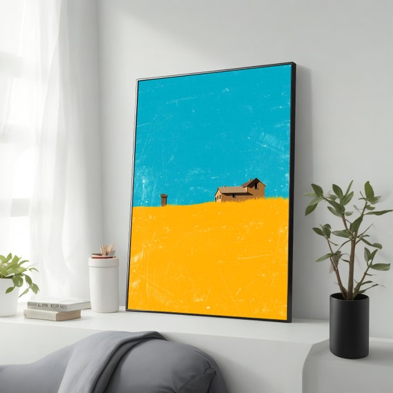 Village House Painting Countryside Landscape Art Oil Painting Look Wall Decor Rustic Home Decor Gift For Nature Lovers