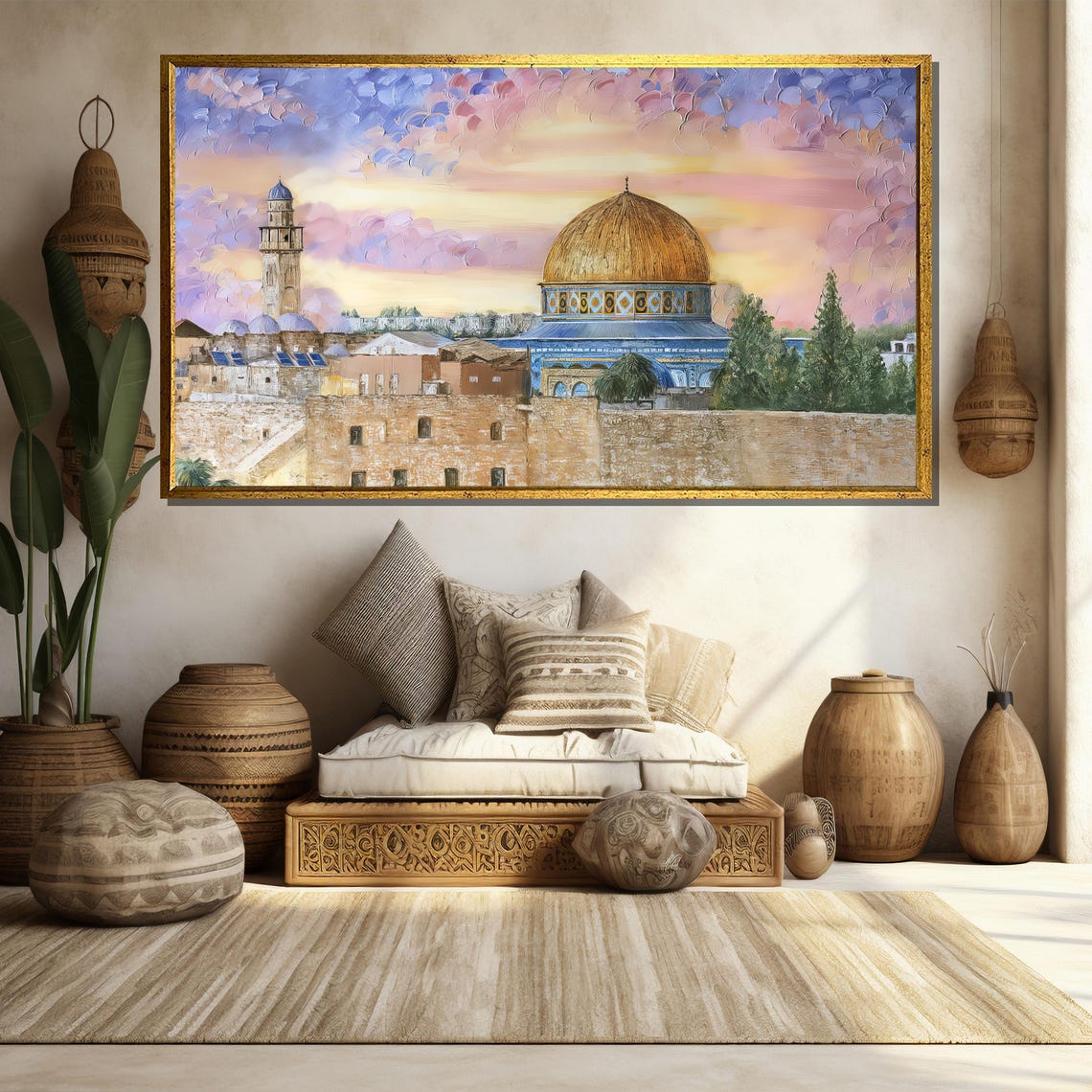 Peaceful Jerusalem Golden Dome Sunset Old City Islamic Wall Art Poster - Image 4
