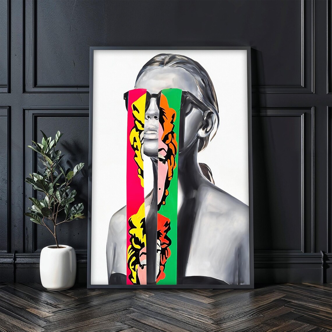 Abstract Pop Art Portrait Modern Wall Art Vibrant Wall Decor Modern Home Decoration Ready To Hang Gift Idea