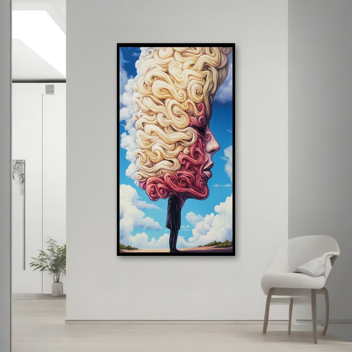 Swirling Cloud Face Surreal Woman Portrait Dreamlike Sky Art Poster - Image 2