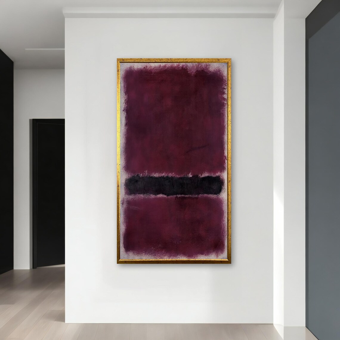 Modern Mark Rothko Art Minimalist Burgundy Black Wall Decor Contemporary Home Decor Mark Rothko Artwork Luxury Gift - Image 4