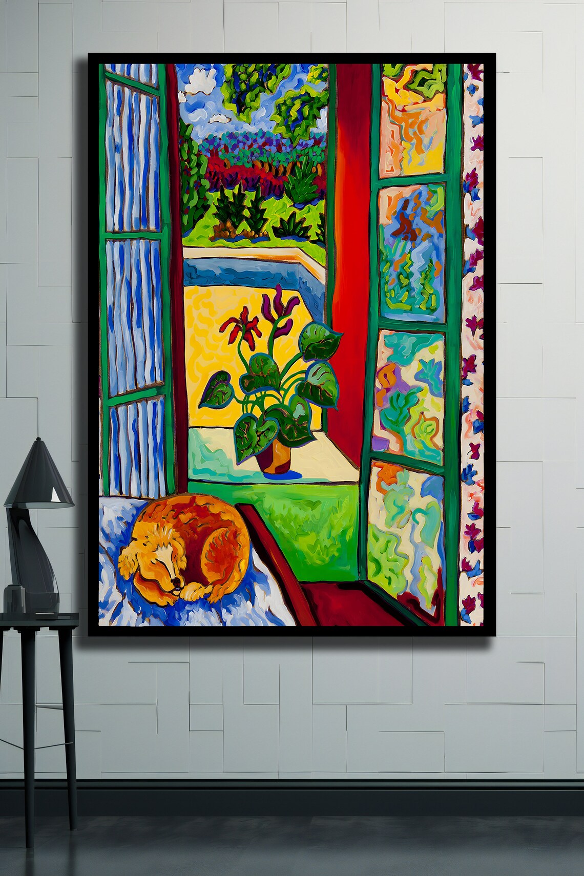 Henri Matisse Sleeping Cat by the Garden Window Fauvist Art Poster - Image 4