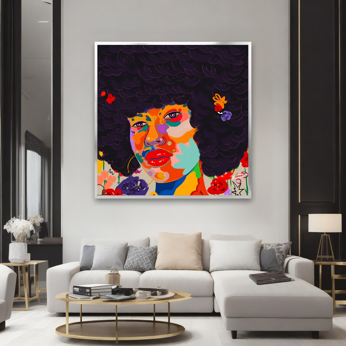 Colorful Afro Woman Pop Art Vibrant Portrait Modern Art Print - Image 2