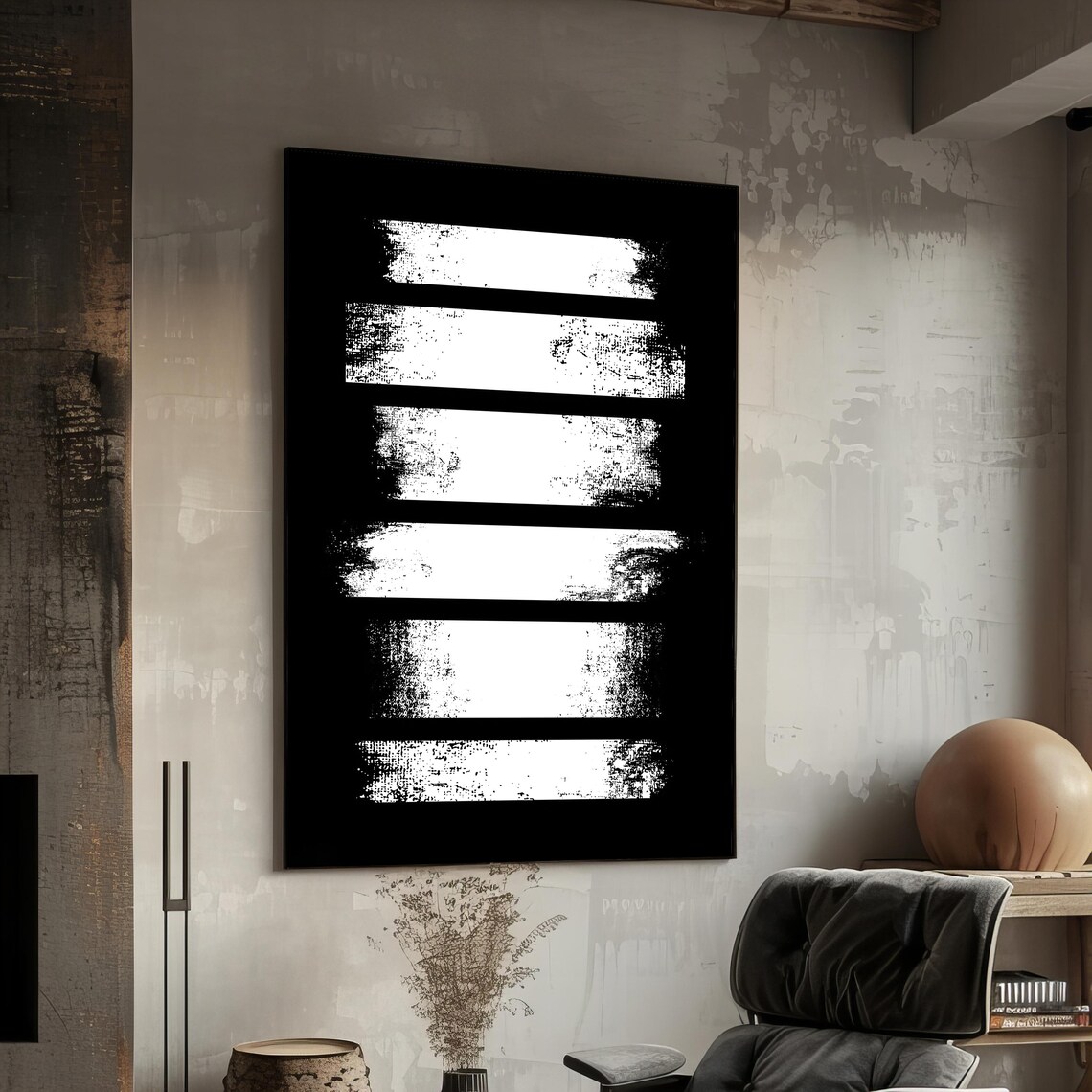 White Lines Print Minimalist Black And White Abstract Art Wall Art Decorative Wall Piece For Stylish Interiors Upscale Art Gift