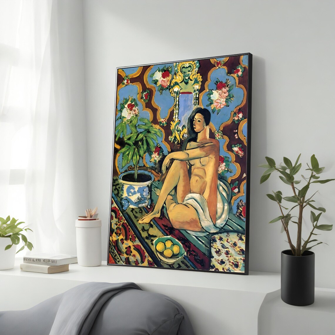 Henri Matisse Seated Woman with Ornate Mirror Fauvist Interior Poster