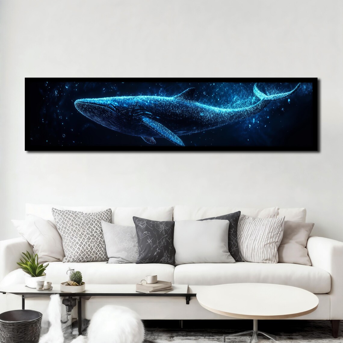 Majestic Whale Art Panoramic Ocean Wall Decor Nautical Home Decoration Whale Ready To Hang Art Unique Gift - Image 3