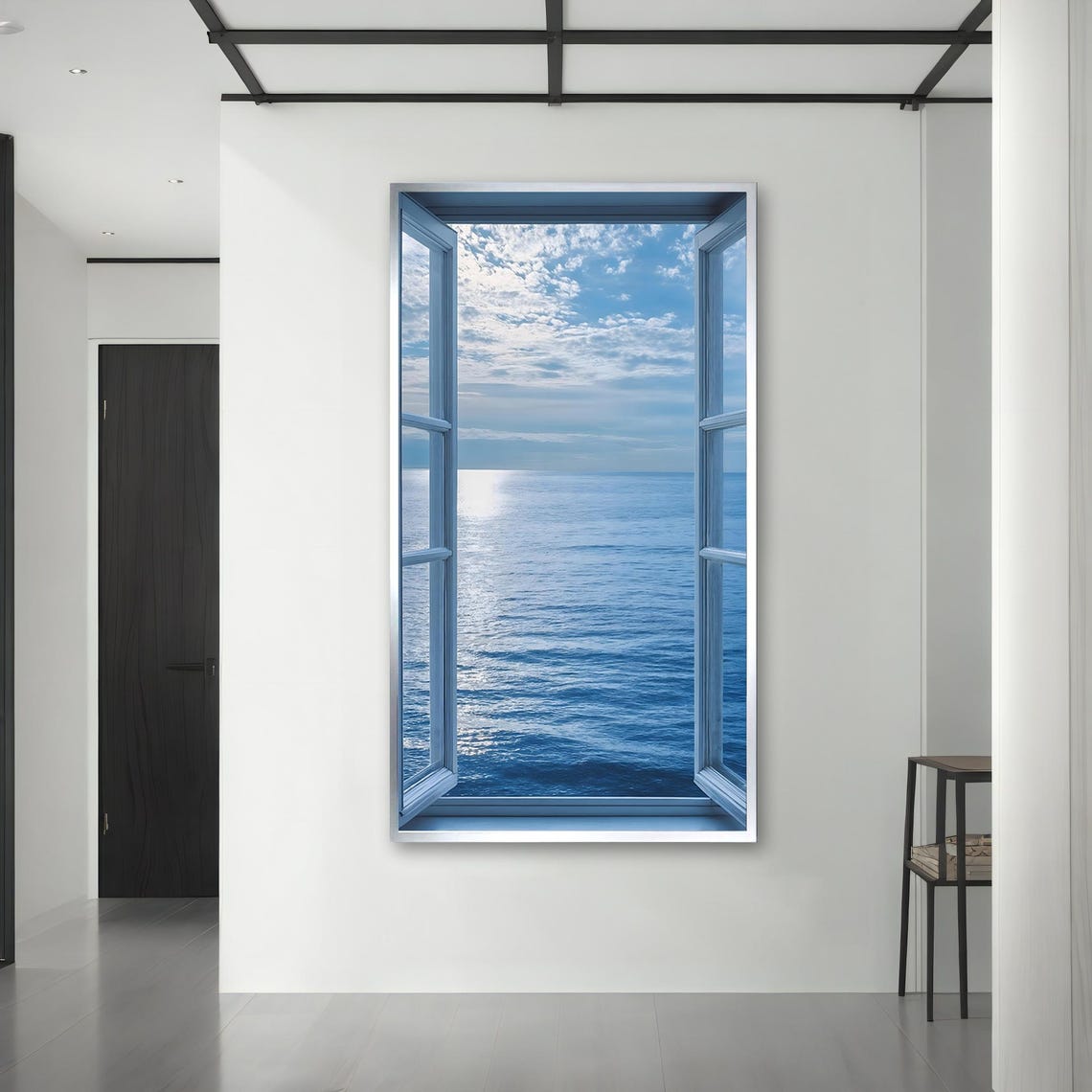 Ocean View Through Open Window Faux Window Seascape Art Print - Image 3