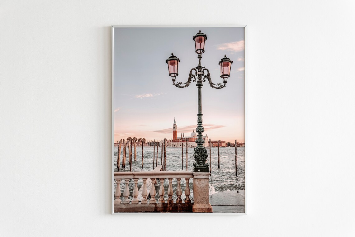 Venice San Marco Sunset Travel Poster, Pastel Tone - Image 2