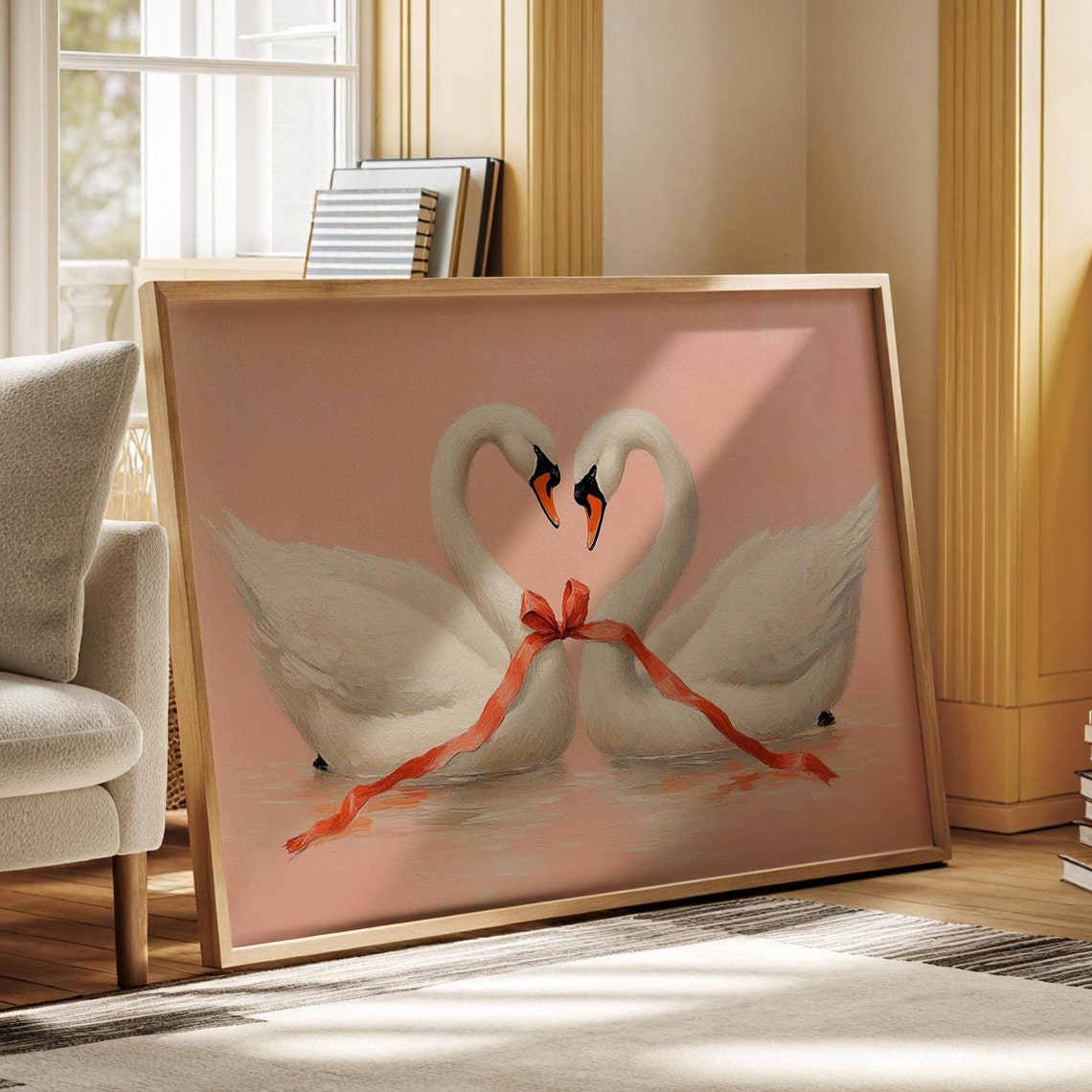 Romantic Swan Pair, Love Themed Decor