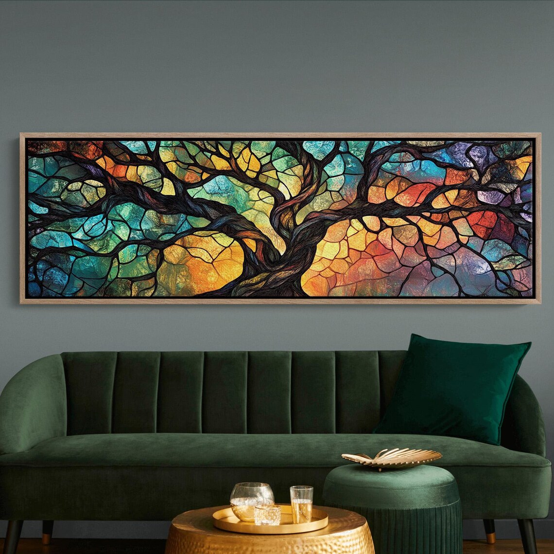Stained Glass Tree Of Life Art Print, Rainbow Abstract